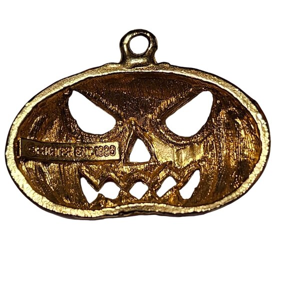 Vintage Halloween Jack O'Lantern Pumpkin Charm Pendant Jewelry Crafting DIY - Picture 2 of 4